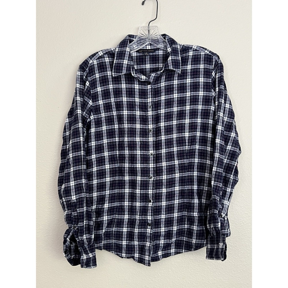 Brooks Brothers 346 Size 8 Flannel Plaid Button Up 100% Cotton Women's Classic